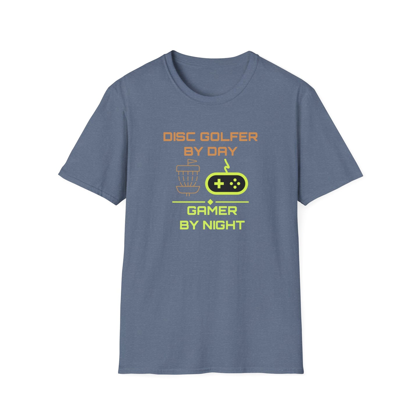 Disc Golfer By Day... Disc Golf Apparel Softstyle T-Shirt by Celestial
