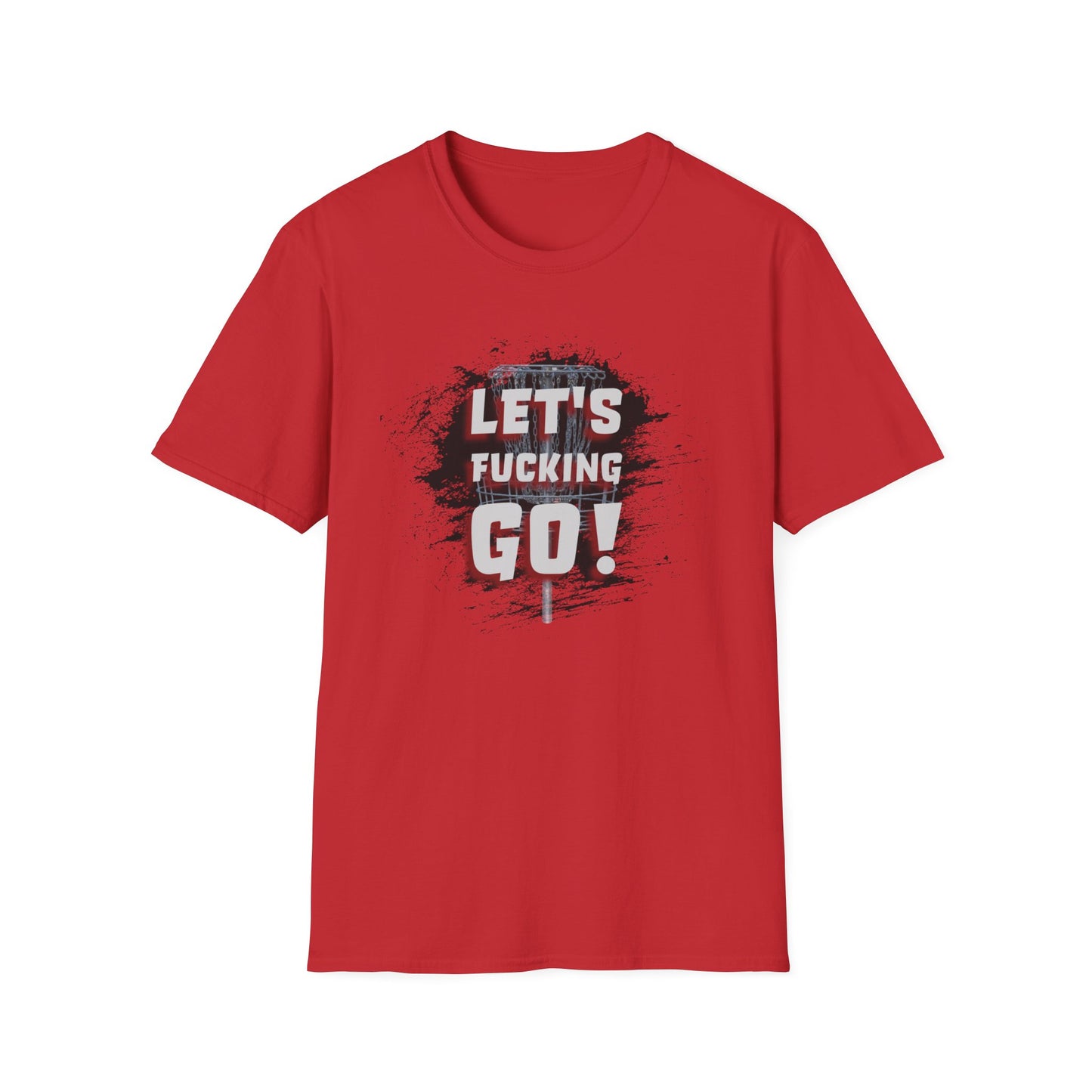 Let's F****** Go! Disc Golf Apparel Softstyle T-Shirt by Celestial