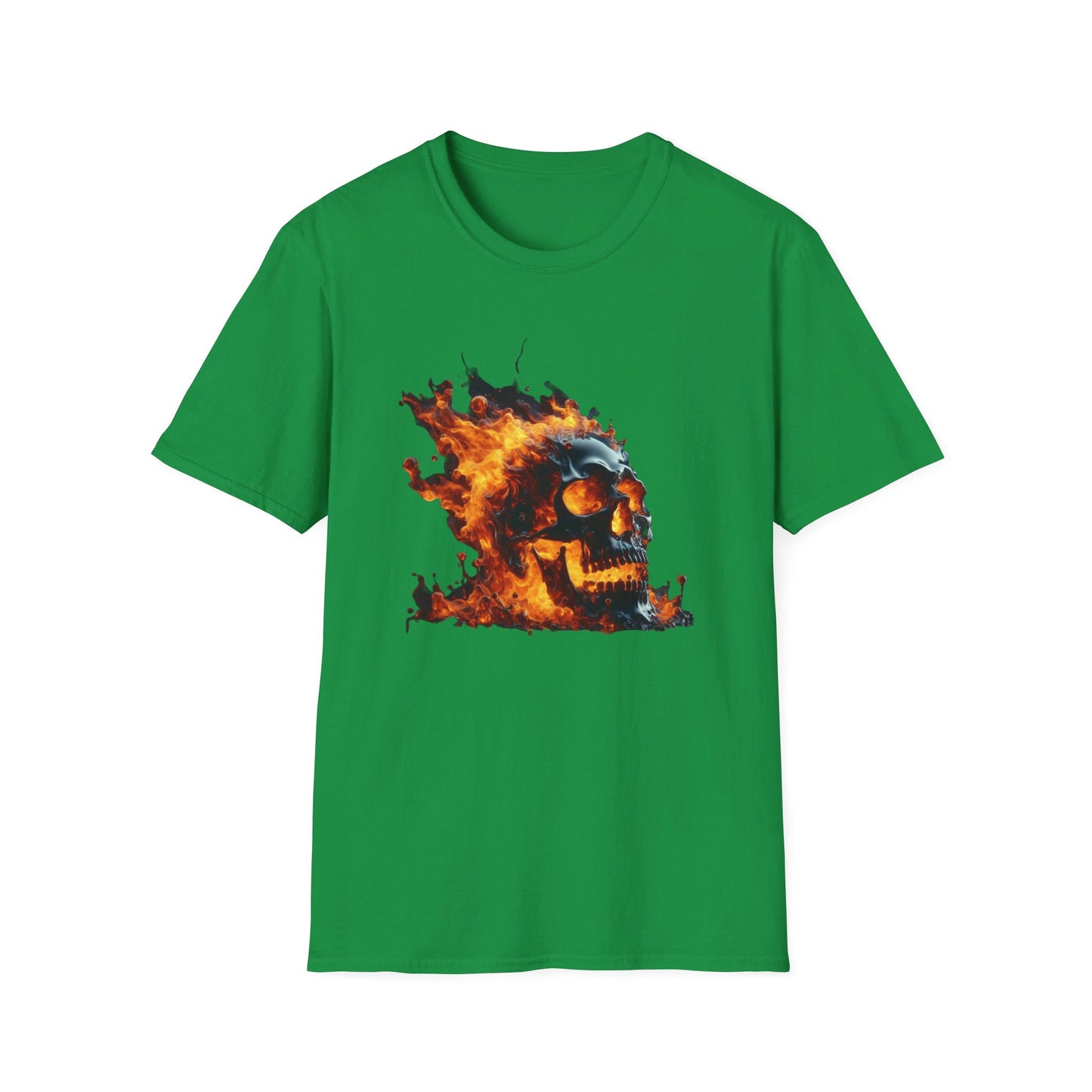 Flaming Skull Apparel Softstyle T-Shirt by Celestial