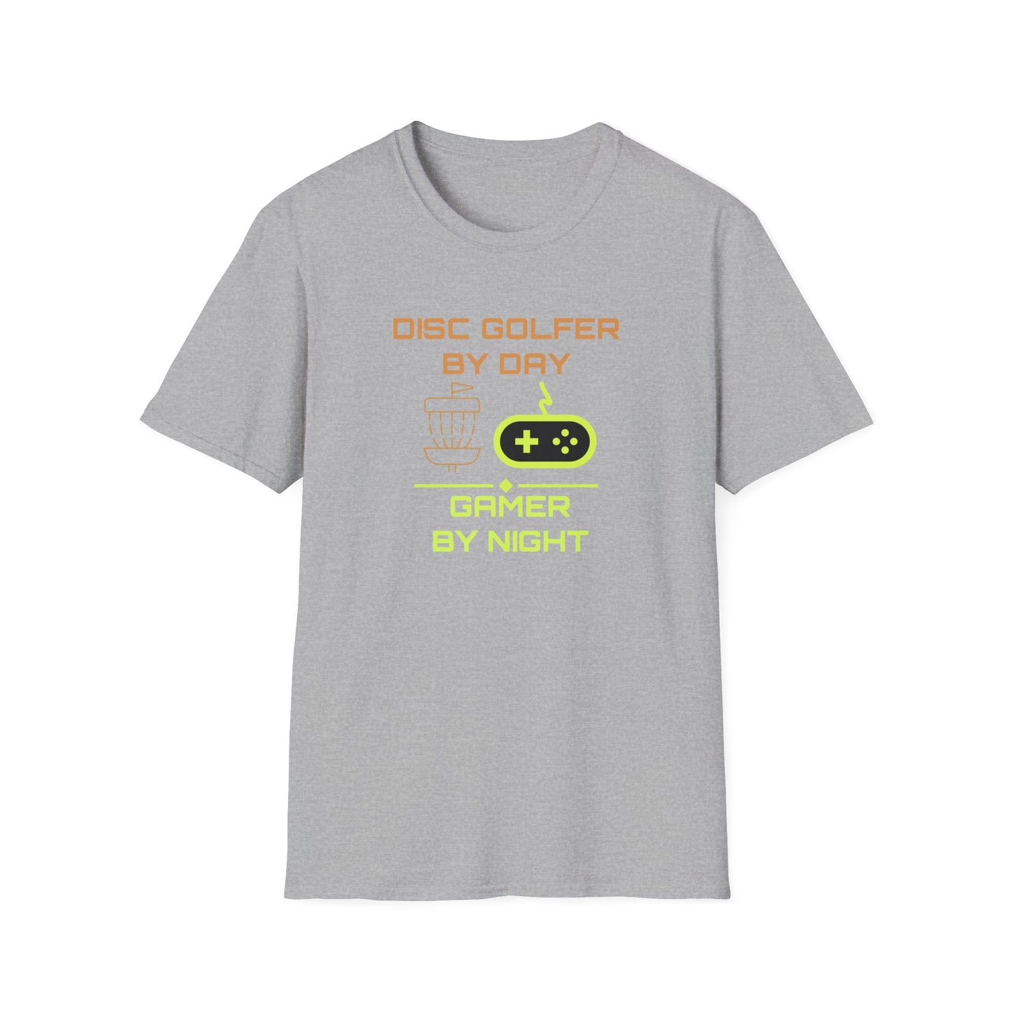 Disc Golfer By Day... Disc Golf Apparel Softstyle T-Shirt by Celestial