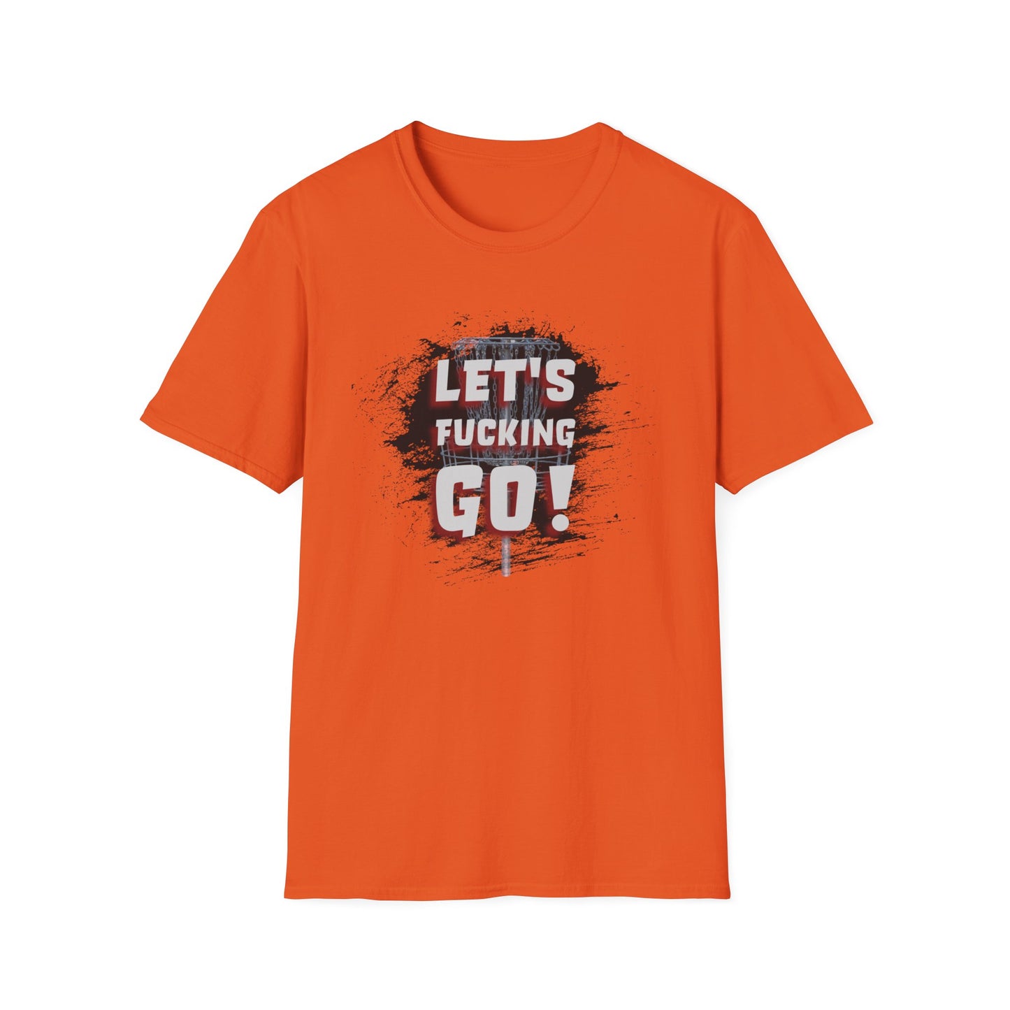 Let's F****** Go! Disc Golf Apparel Softstyle T-Shirt by Celestial