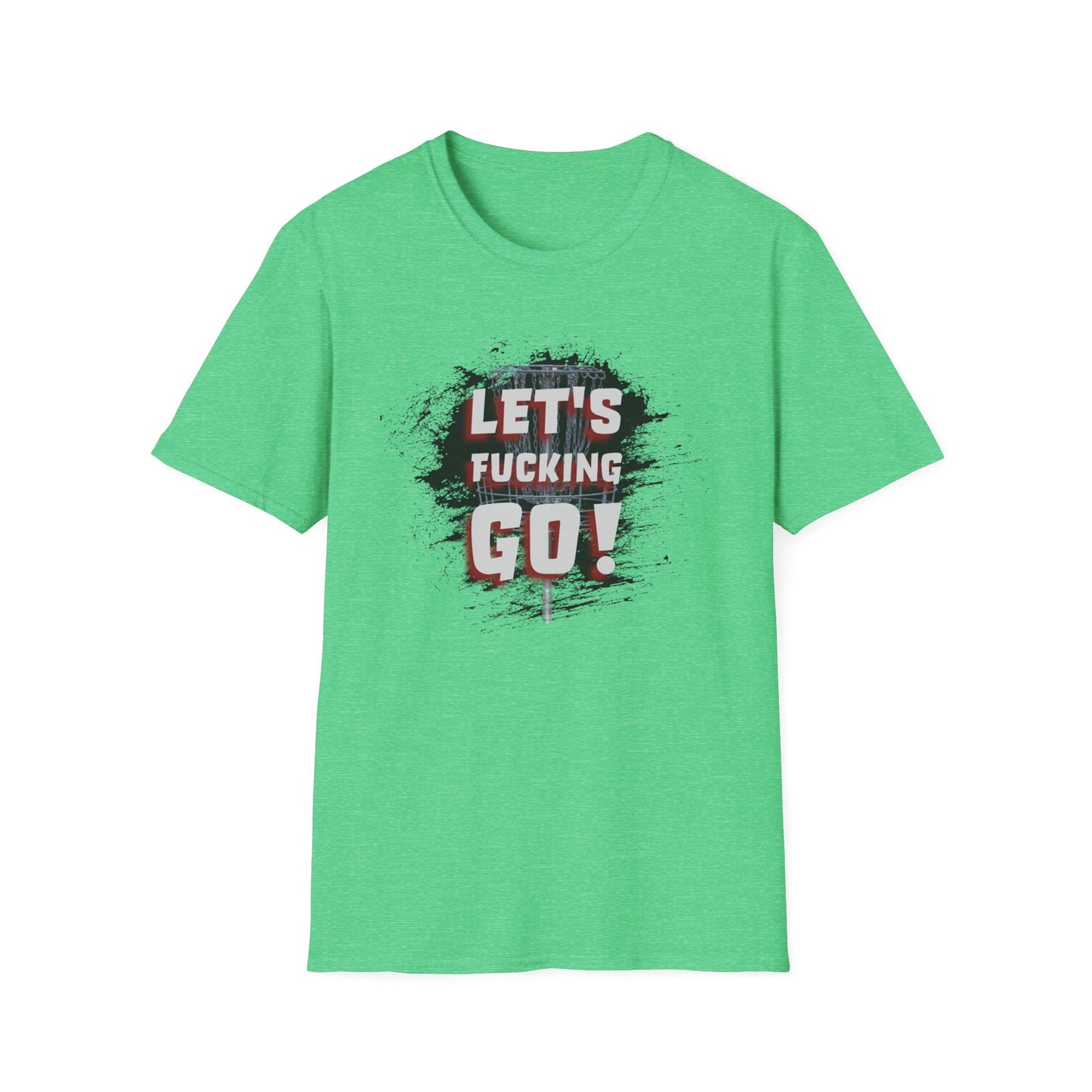 Let's F****** Go! Disc Golf Apparel Softstyle T-Shirt by Celestial