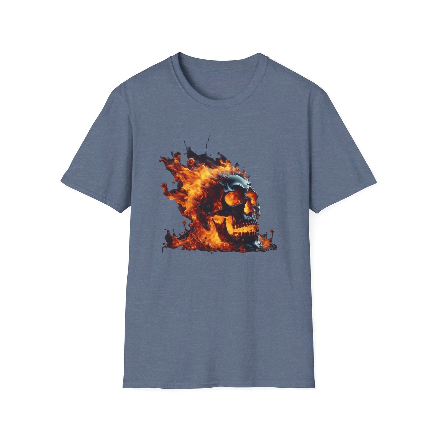 Flaming Skull Apparel Softstyle T-Shirt by Celestial