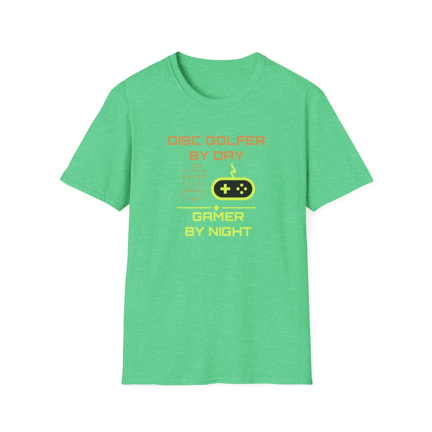 Disc Golfer By Day... Disc Golf Apparel Softstyle T-Shirt by Celestial