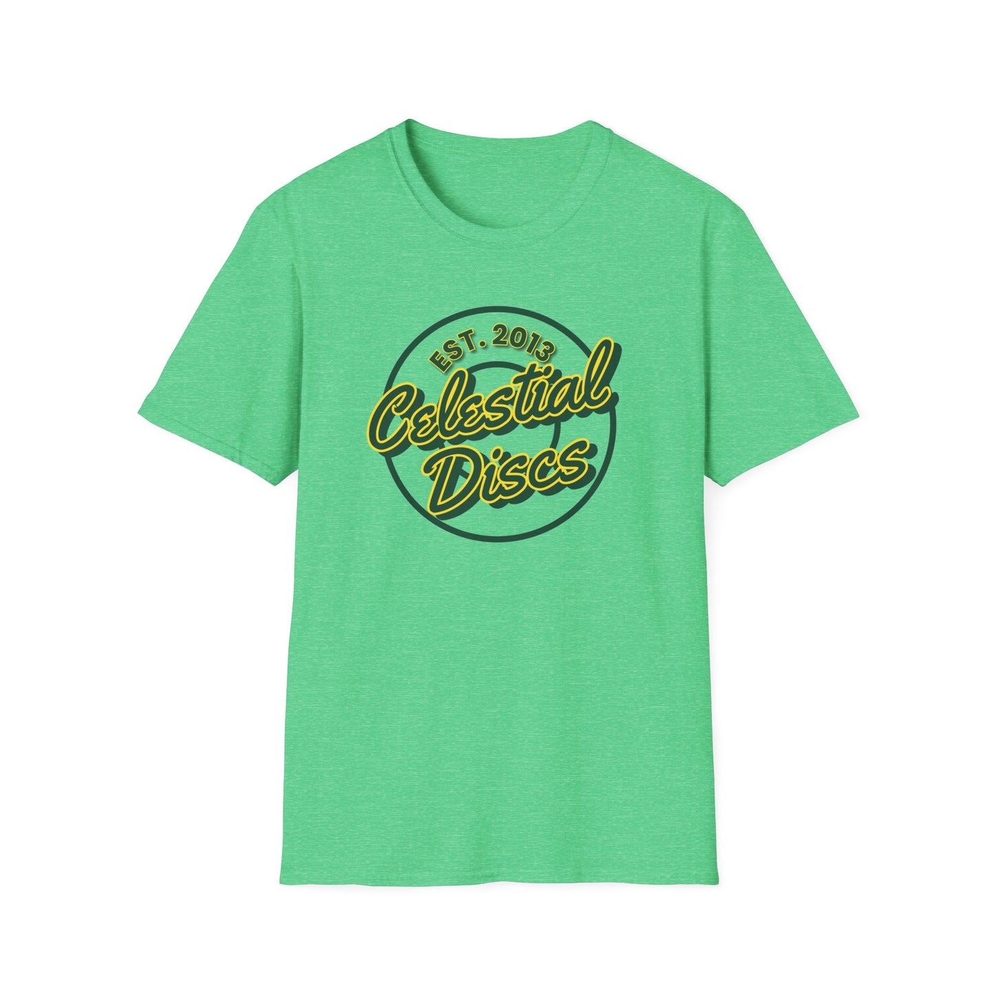 Celestial Discs Round Logo Disc Golf Apparel Softstyle T-Shirt by Celestial