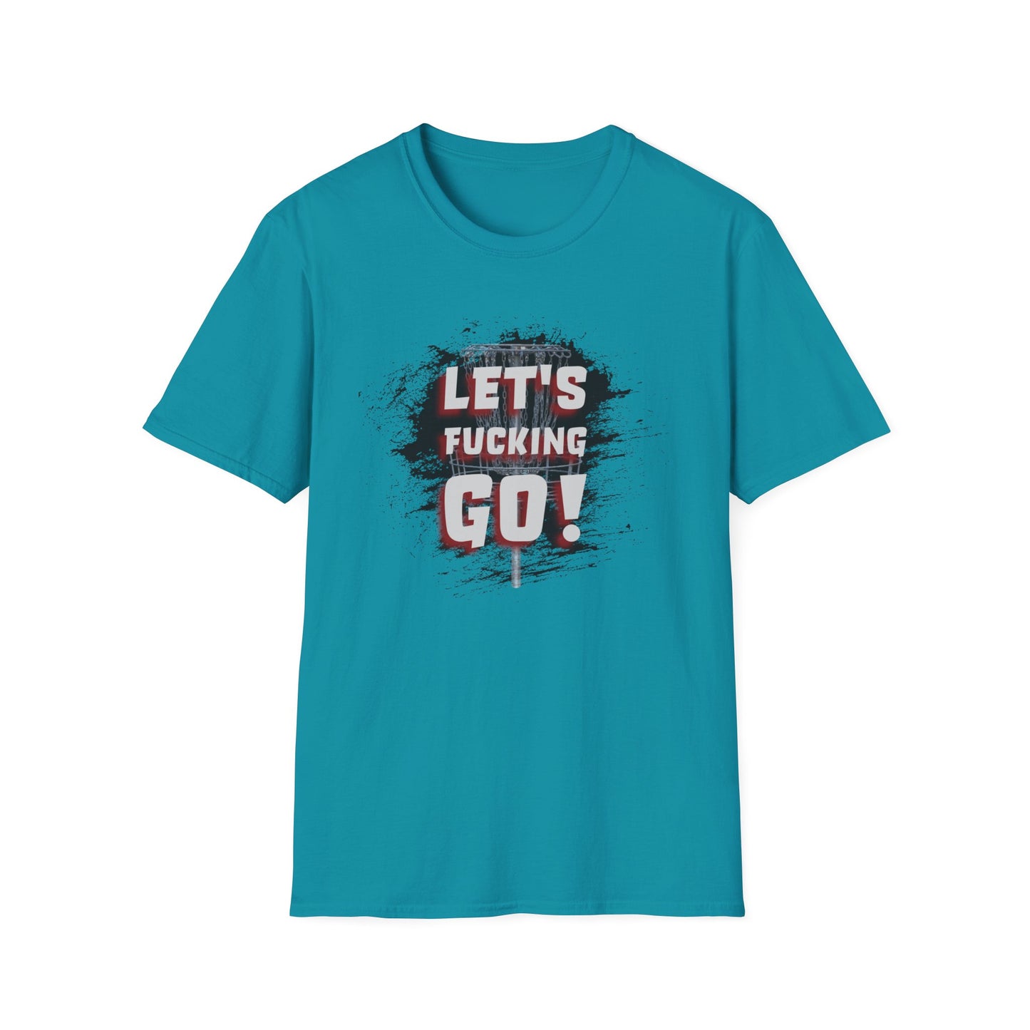 Let's F****** Go! Disc Golf Apparel Softstyle T-Shirt by Celestial