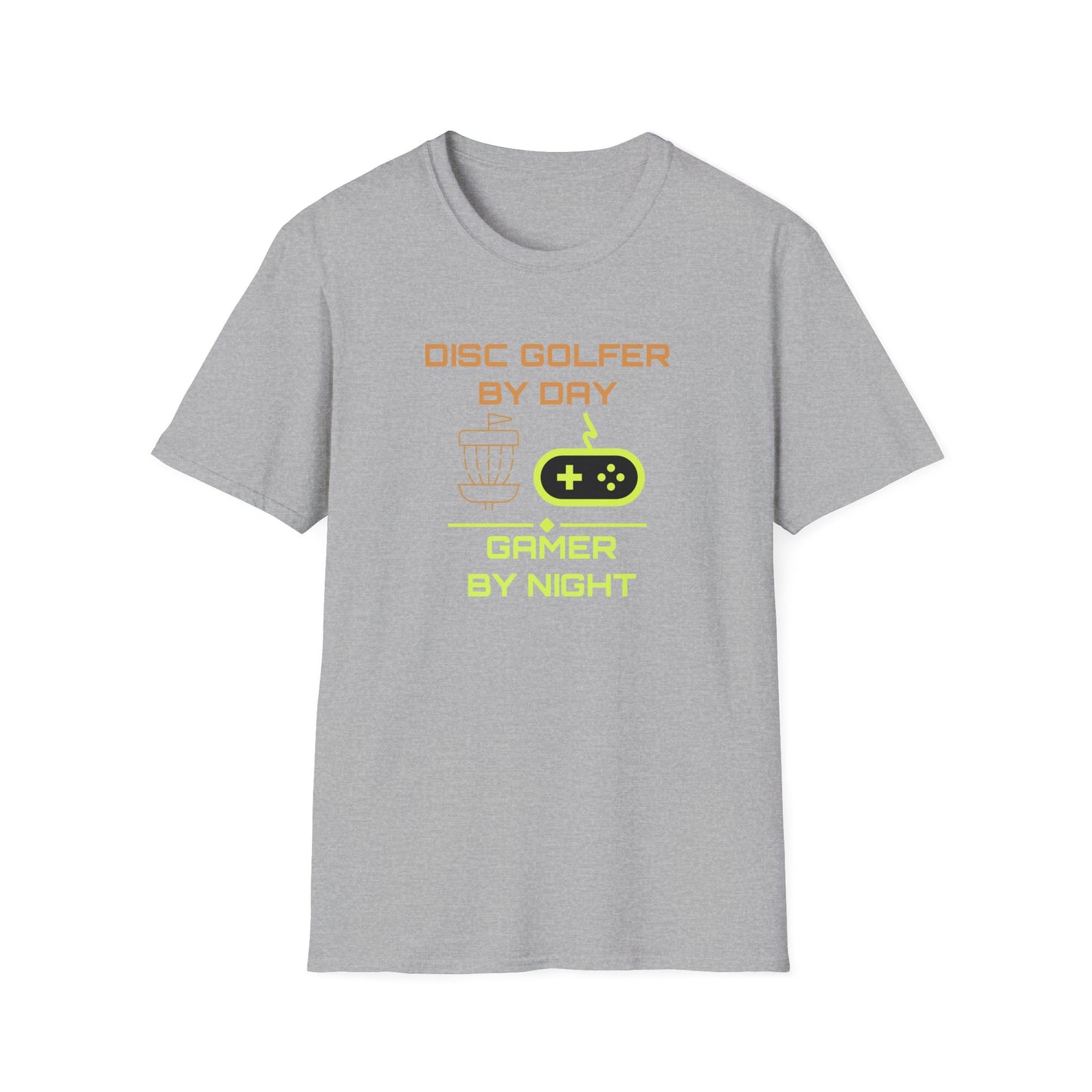 Disc Golfer by Day... Disc Golf Apparel Softstyle T-Shirt by Celestial