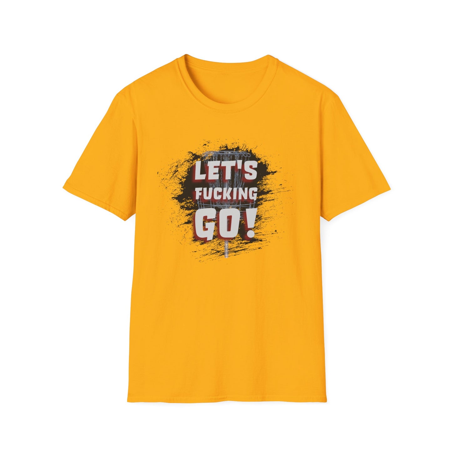 Let's F****** Go! Disc Golf Apparel Softstyle T-Shirt by Celestial
