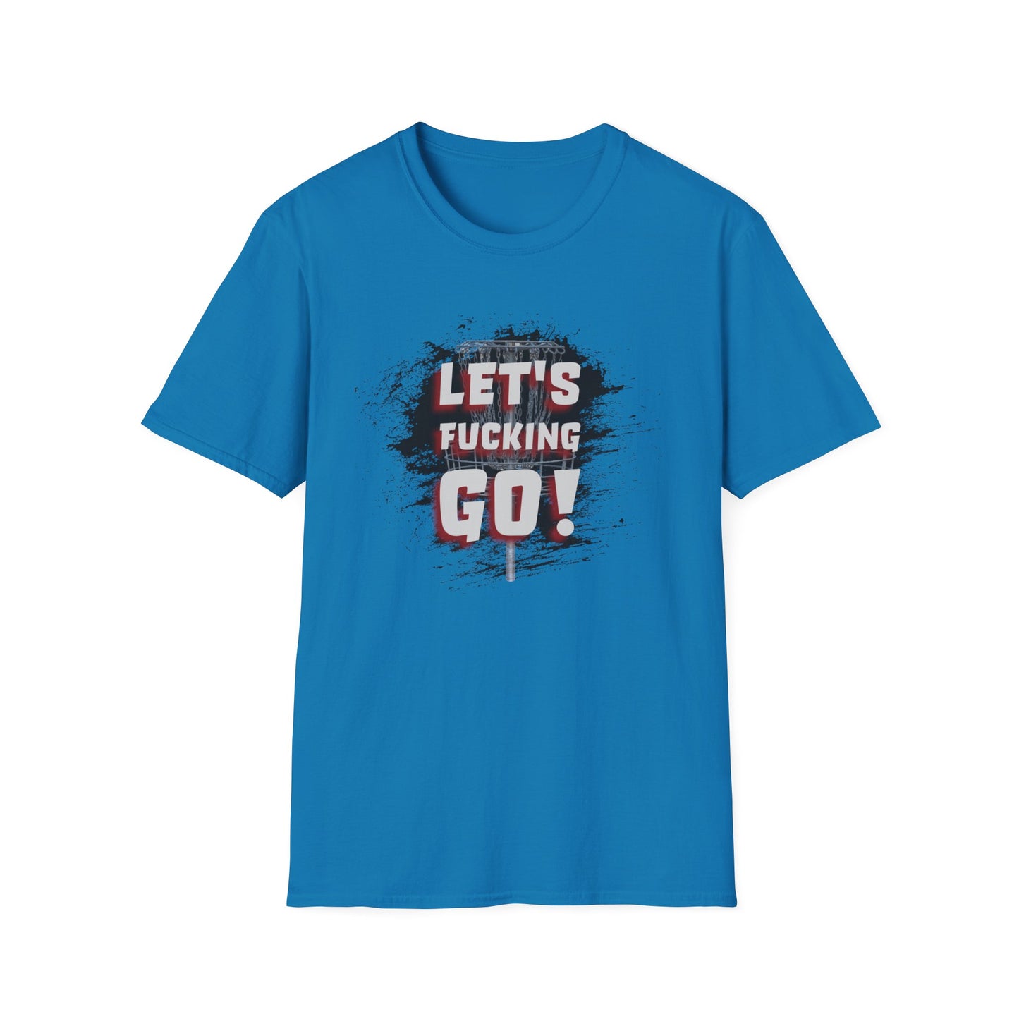 Let's F****** Go! Disc Golf Apparel Softstyle T-Shirt by Celestial