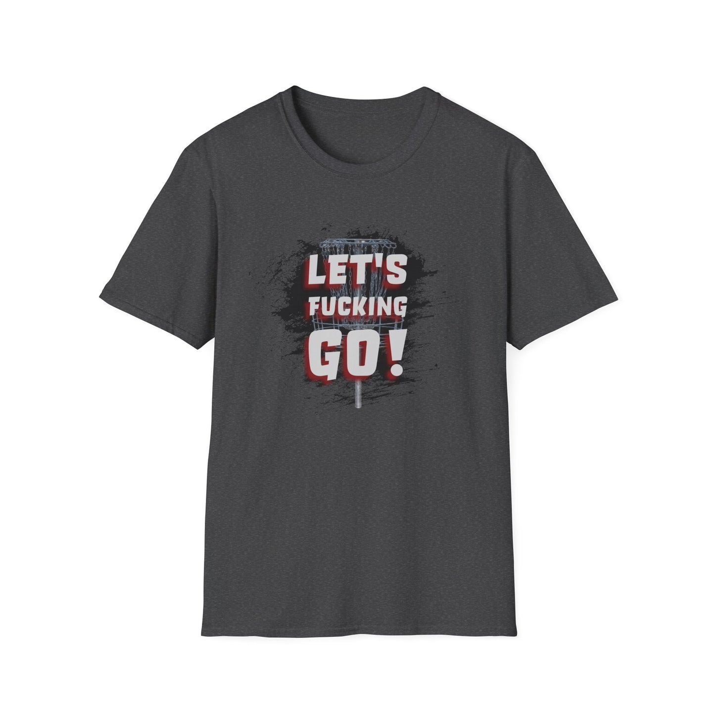 Let's F****** Go! Disc Golf Apparel Softstyle T-Shirt by Celestial