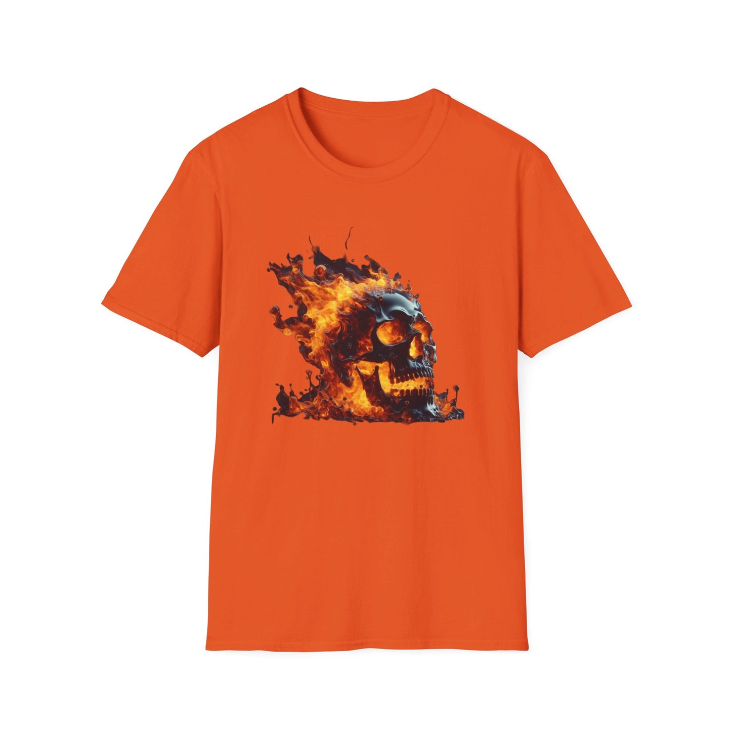 Flaming Skull Apparel Softstyle T-Shirt by Celestial