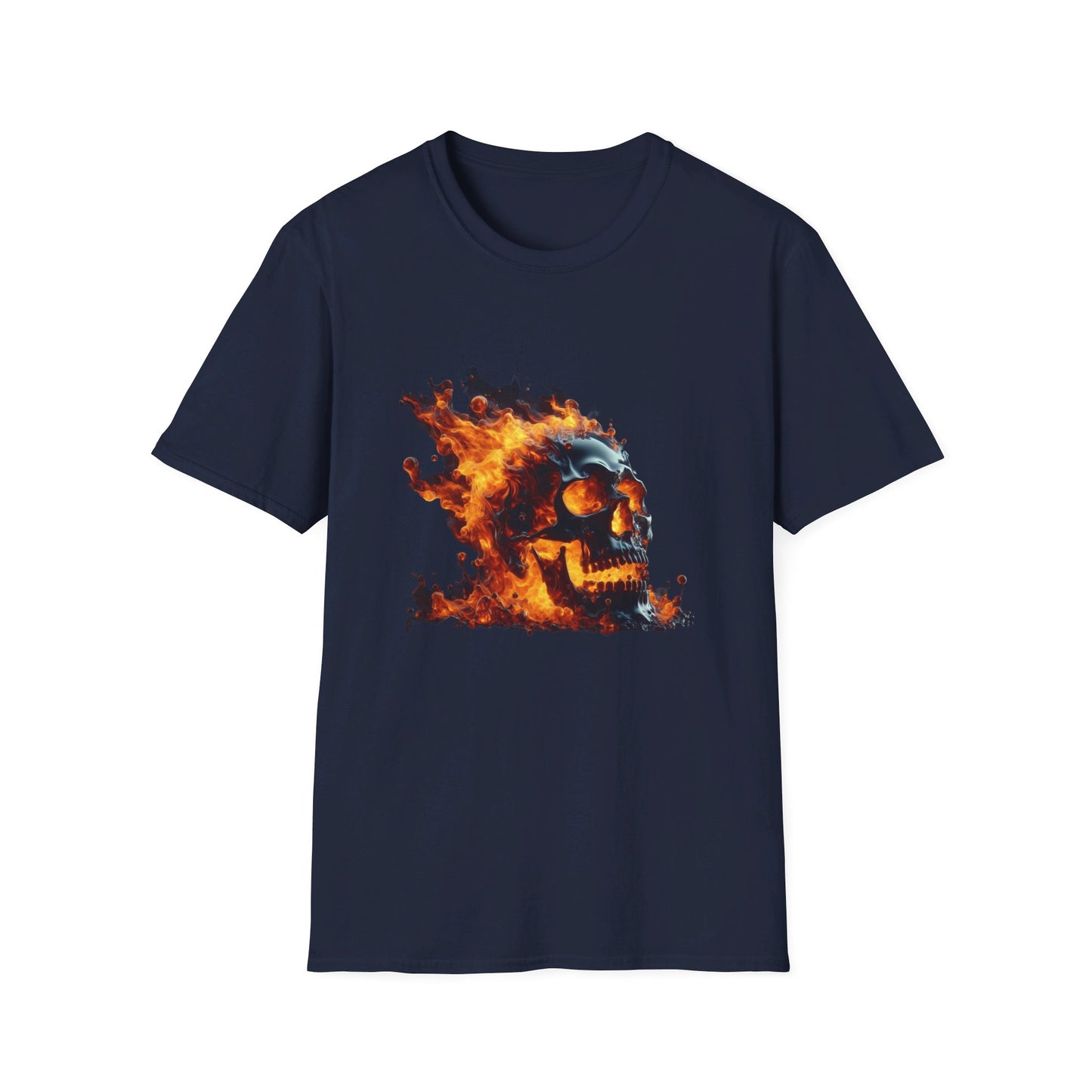 Flaming Skull Apparel Softstyle T-Shirt by Celestial