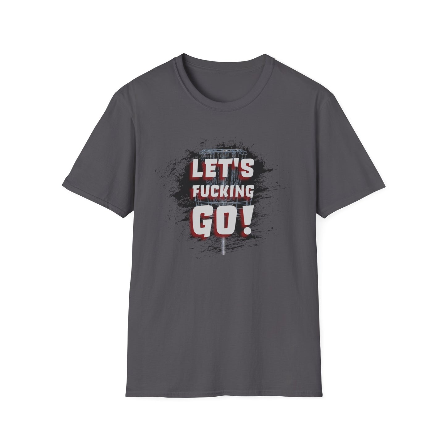 Let's F****** Go! Disc Golf Apparel Softstyle T-Shirt by Celestial