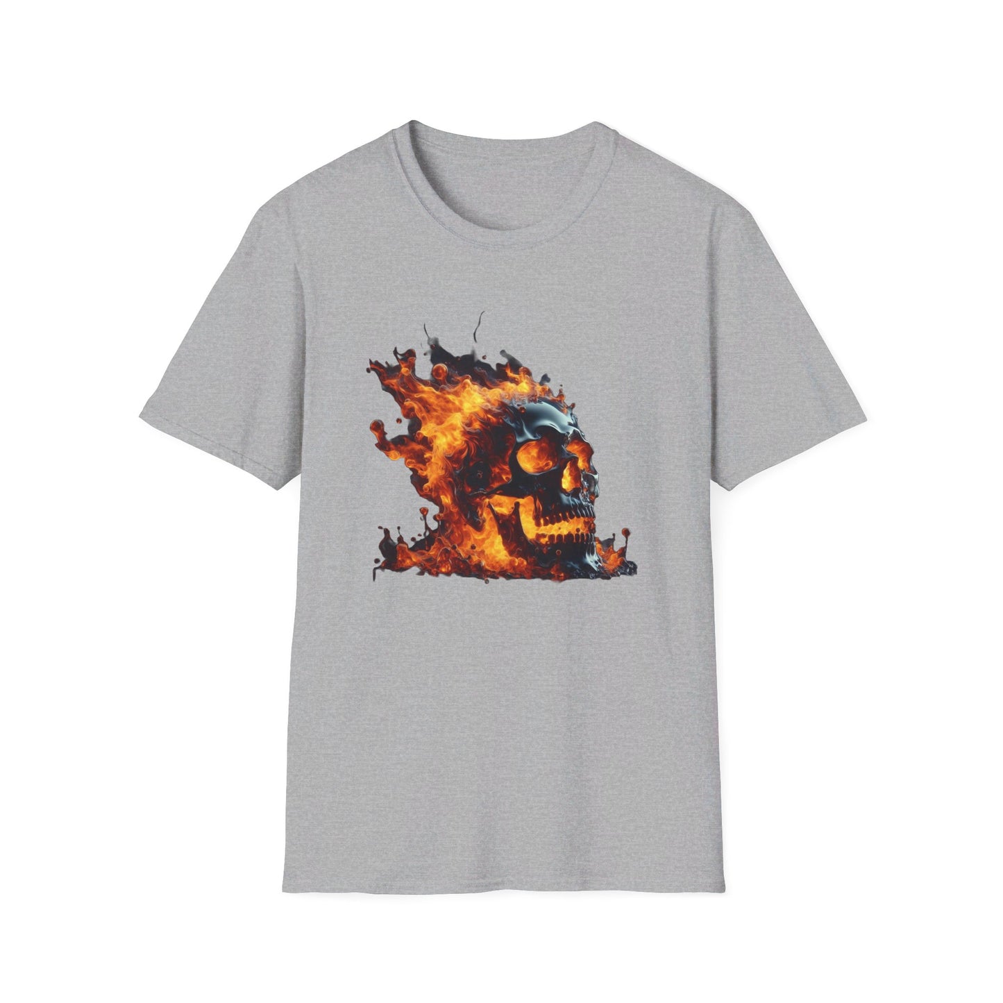 Flaming Skull Apparel Softstyle T-Shirt by Celestial