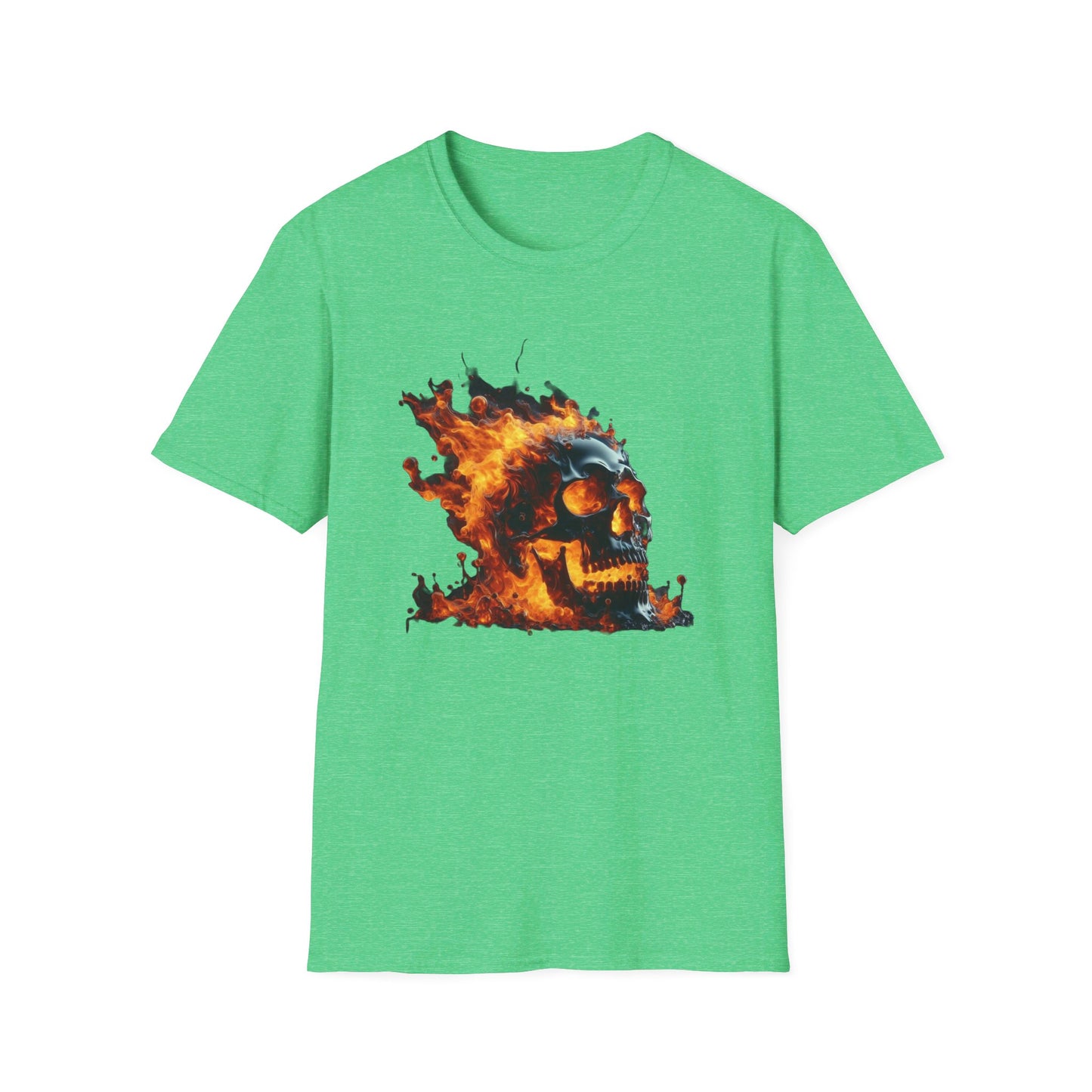 Flaming Skull Apparel Softstyle T-Shirt by Celestial