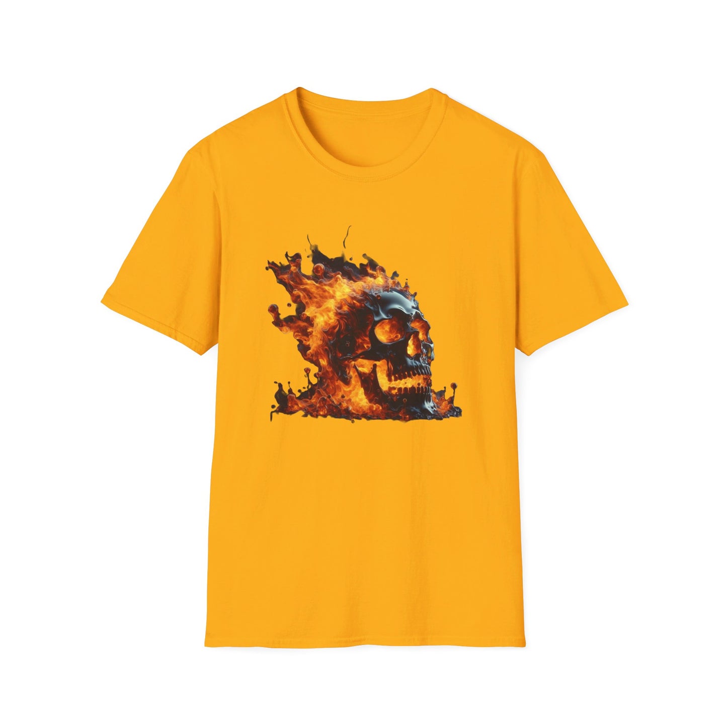 Flaming Skull Apparel Softstyle T-Shirt by Celestial