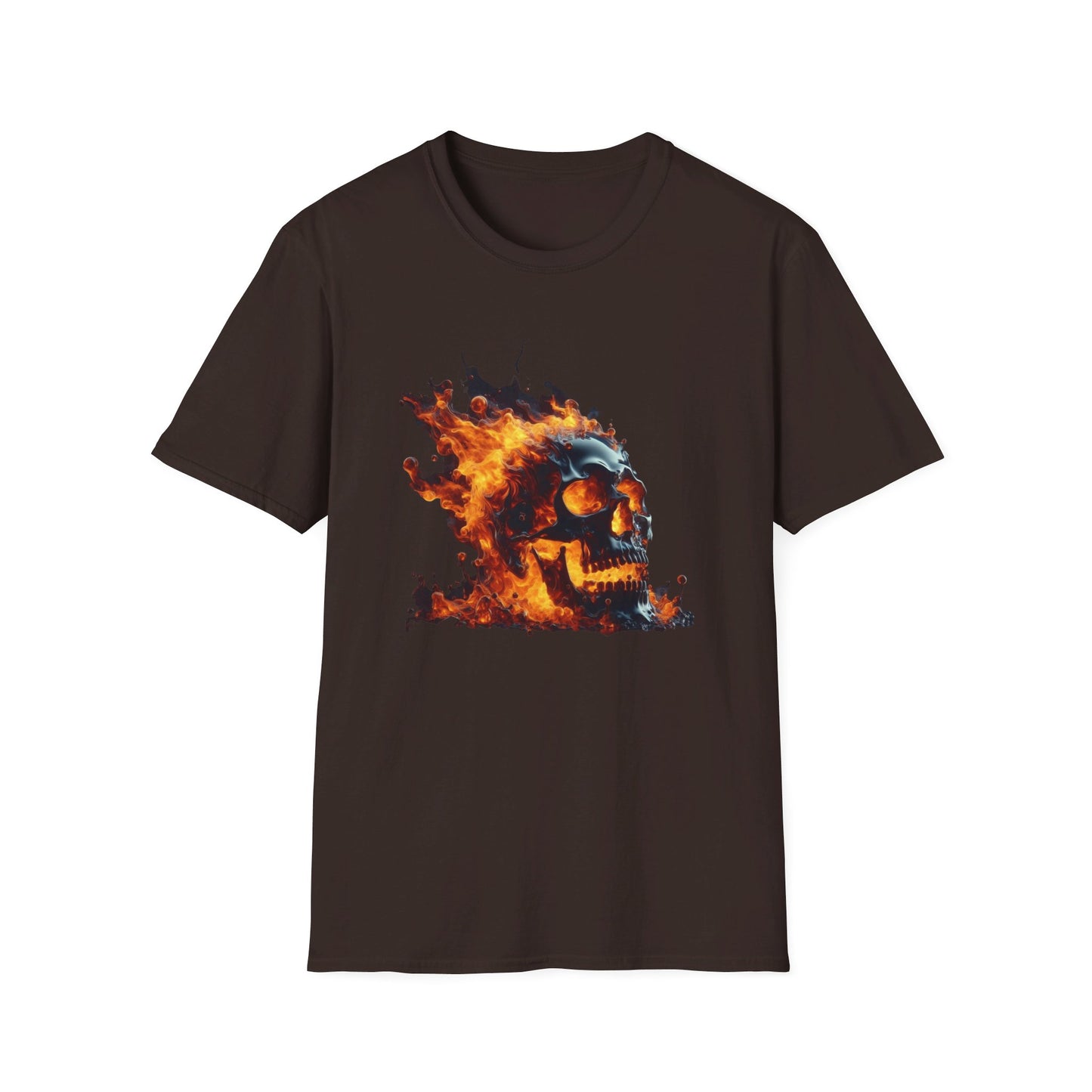 Flaming Skull Apparel Softstyle T-Shirt by Celestial