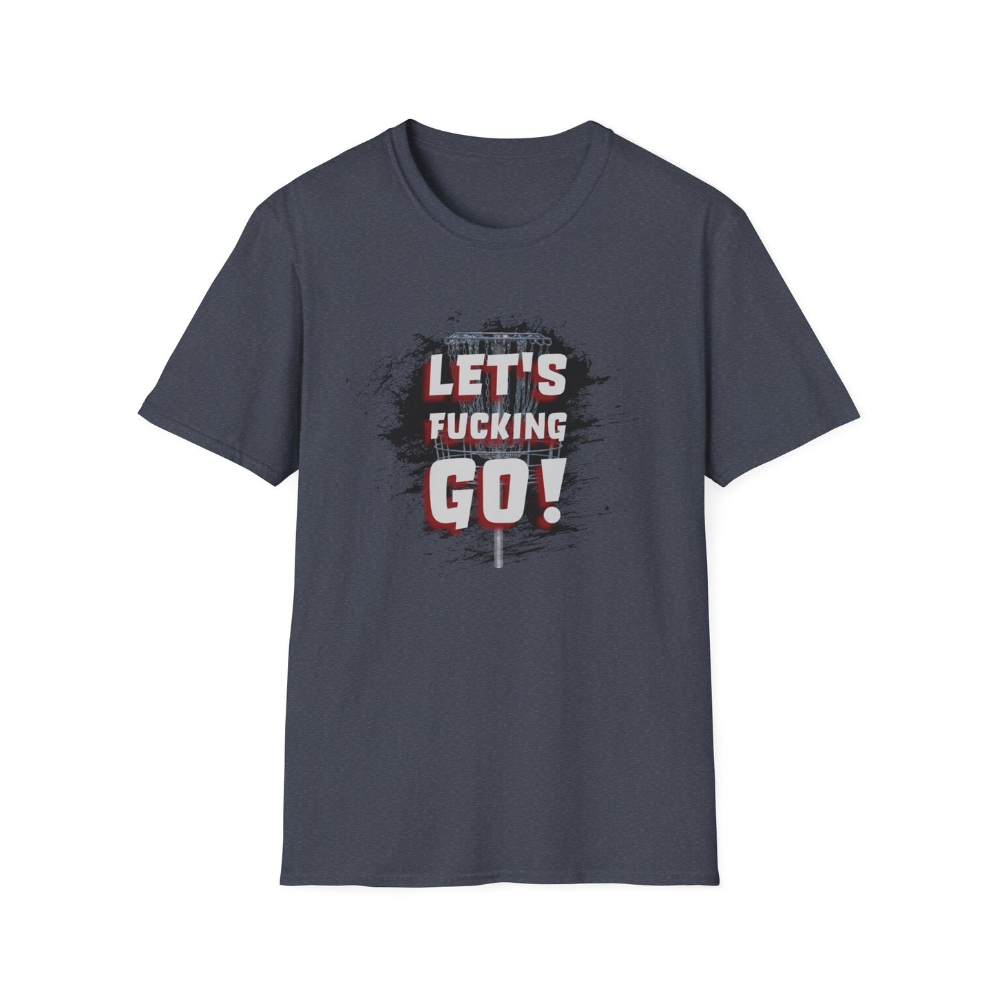 Let's F****** Go! Disc Golf Apparel Softstyle T-Shirt by Celestial