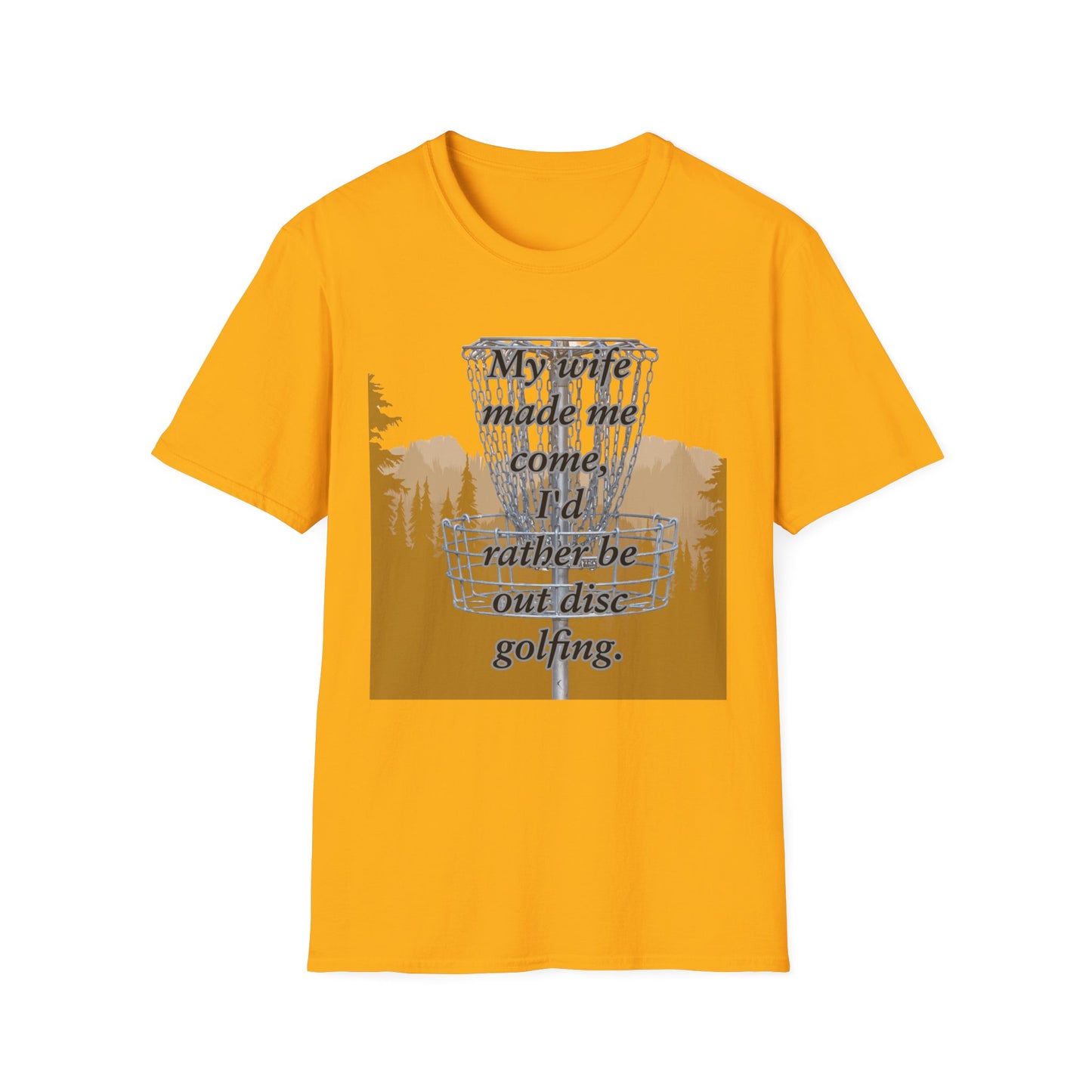 Humor Phrase Disc Golf Apparel Softstyle T-Shirt by Celestial