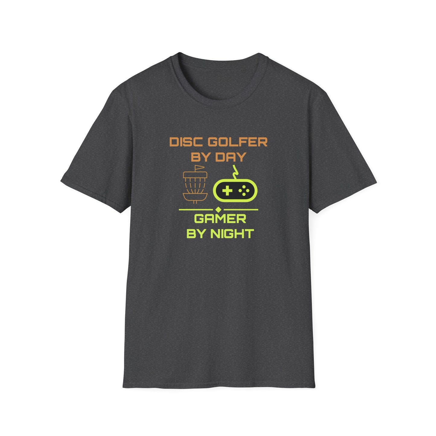 Disc Golfer by Day... Disc Golf Apparel Softstyle T-Shirt by Celestial