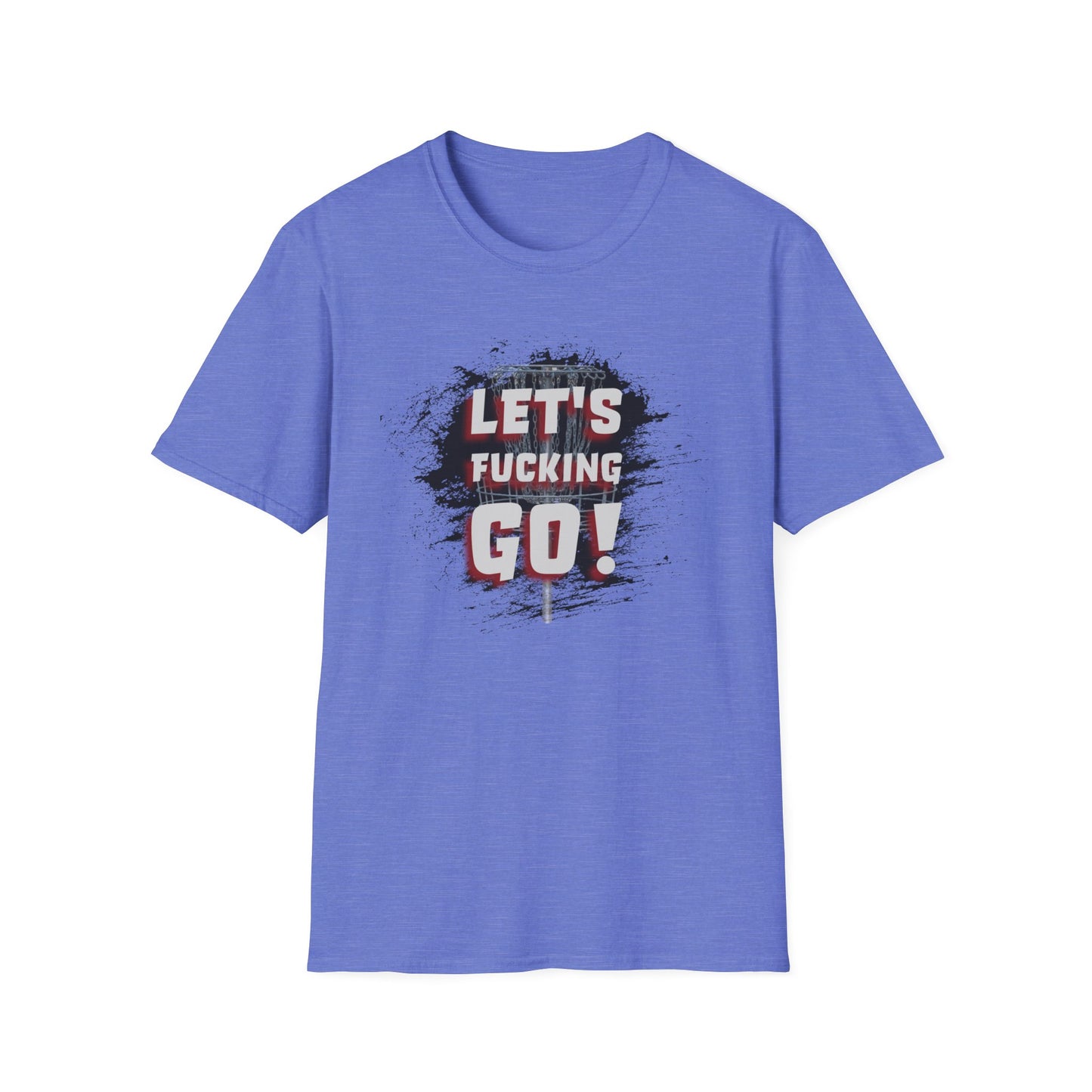 Let's F****** Go! Disc Golf Apparel Softstyle T-Shirt by Celestial