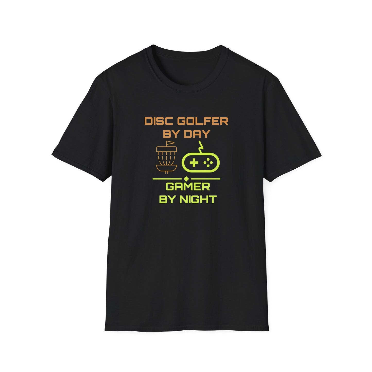 Disc Golfer by Day... Disc Golf Apparel Softstyle T-Shirt by Celestial