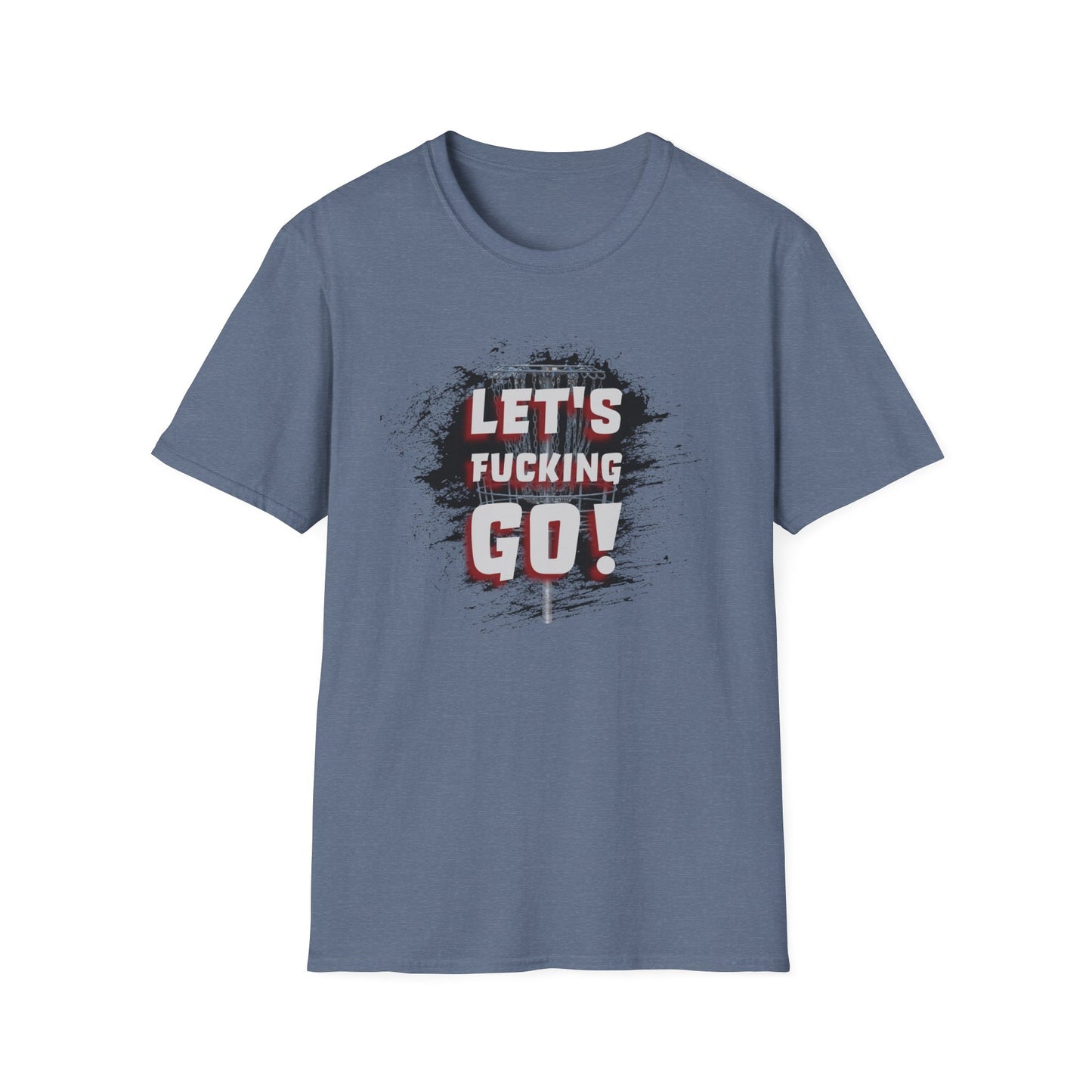 Let's F****** Go! Disc Golf Apparel Softstyle T-Shirt by Celestial
