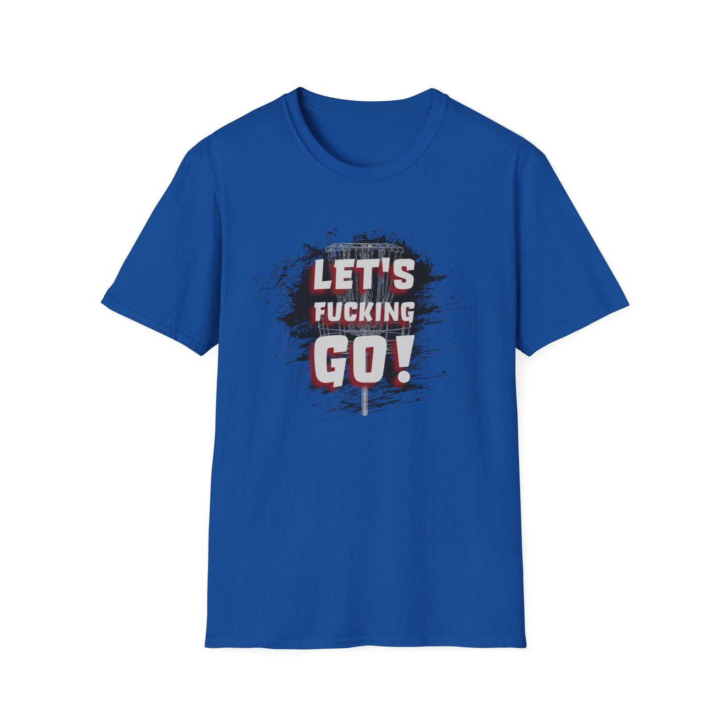 Let's F****** Go! Disc Golf Apparel Softstyle T-Shirt by Celestial