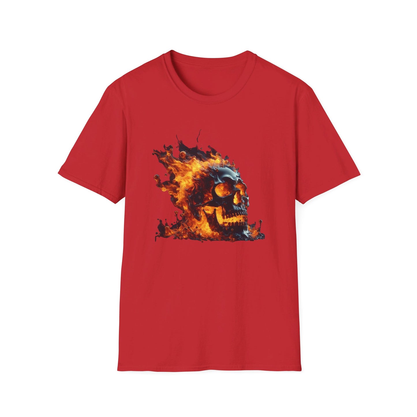 Flaming Skull Apparel Softstyle T-Shirt by Celestial