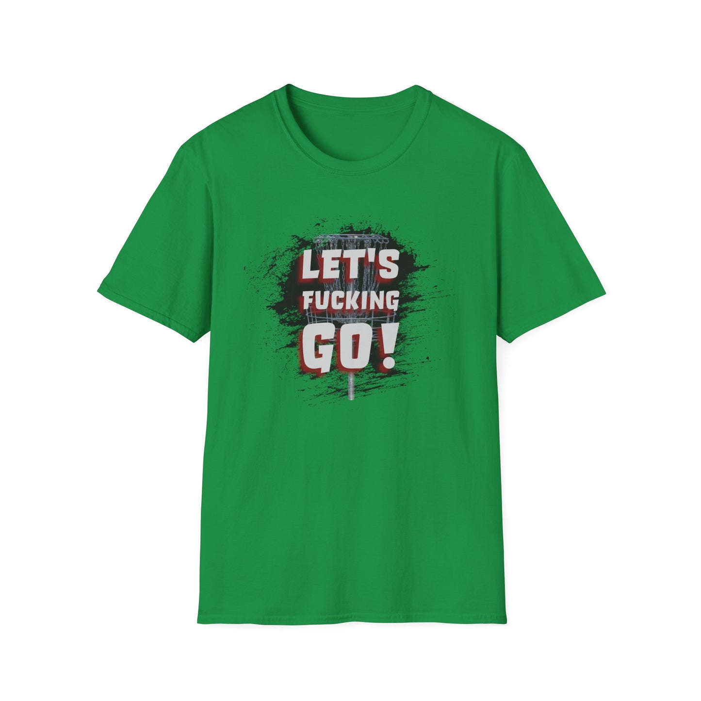 Let's F****** Go! Disc Golf Apparel Softstyle T-Shirt by Celestial