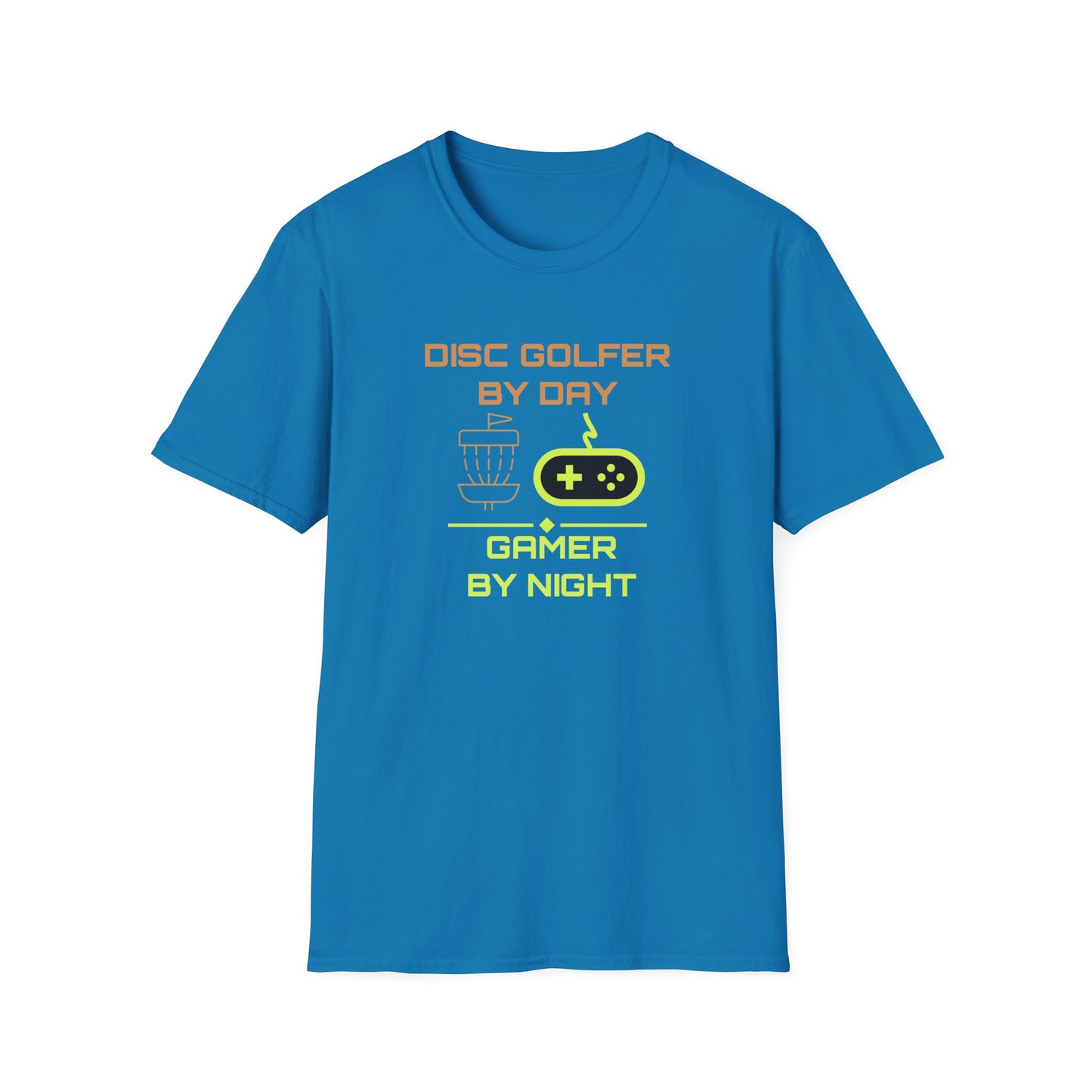 Disc Golfer by Day... Disc Golf Apparel Softstyle T-Shirt by Celestial