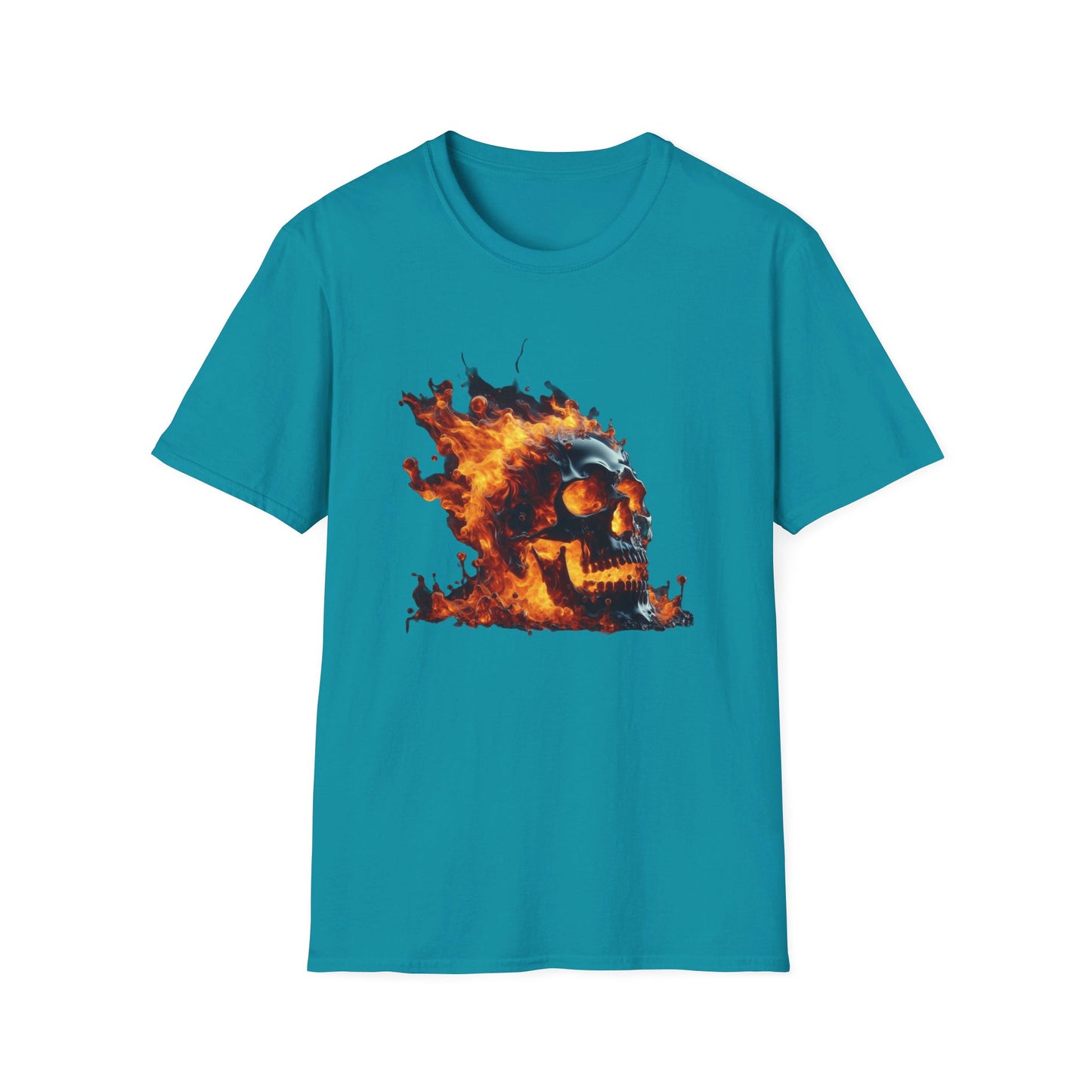 Flaming Skull Apparel Softstyle T-Shirt by Celestial
