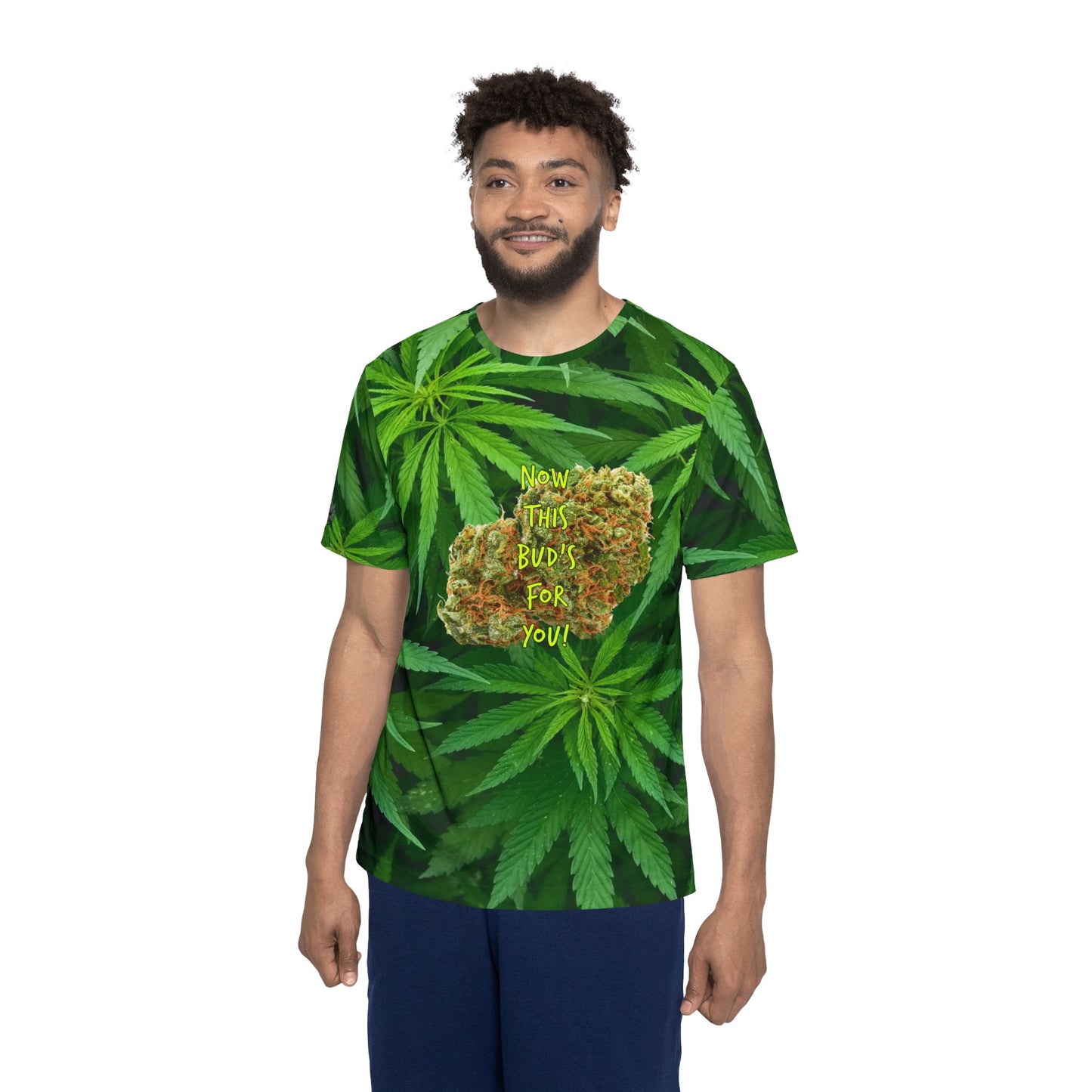 Now This Bud's For You! Pot Leaf Men's Apparel Sports Jersey by Celestial