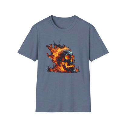 Flaming Skull Apparel Softstyle T-Shirt by Celestial