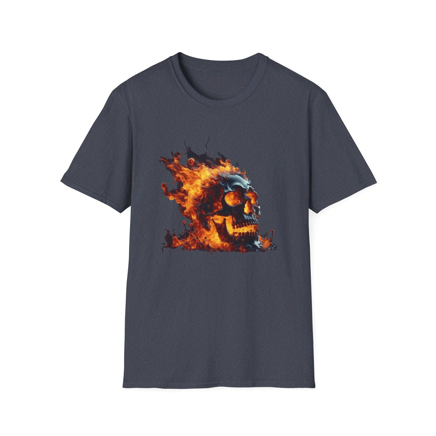Flaming Skull Apparel Softstyle T-Shirt by Celestial