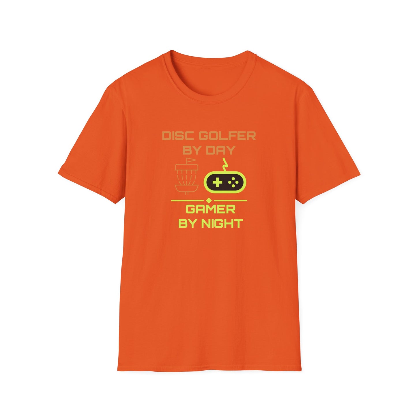 Disc Golfer By Day... Disc Golf Apparel Softstyle T-Shirt by Celestial