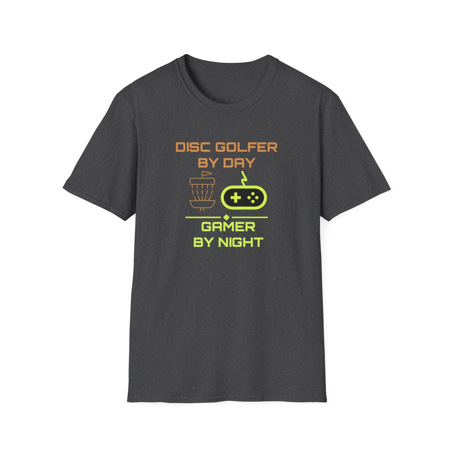Disc Golfer By Day... Disc Golf Apparel Softstyle T-Shirt by Celestial