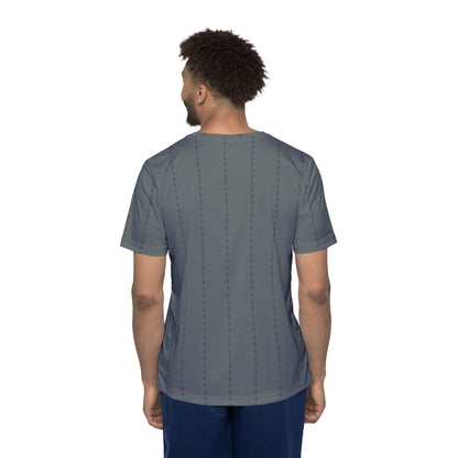 Disc Golf Basket Pinstripes Disc Golf Men's Apparel Sports Jersey by Celestial