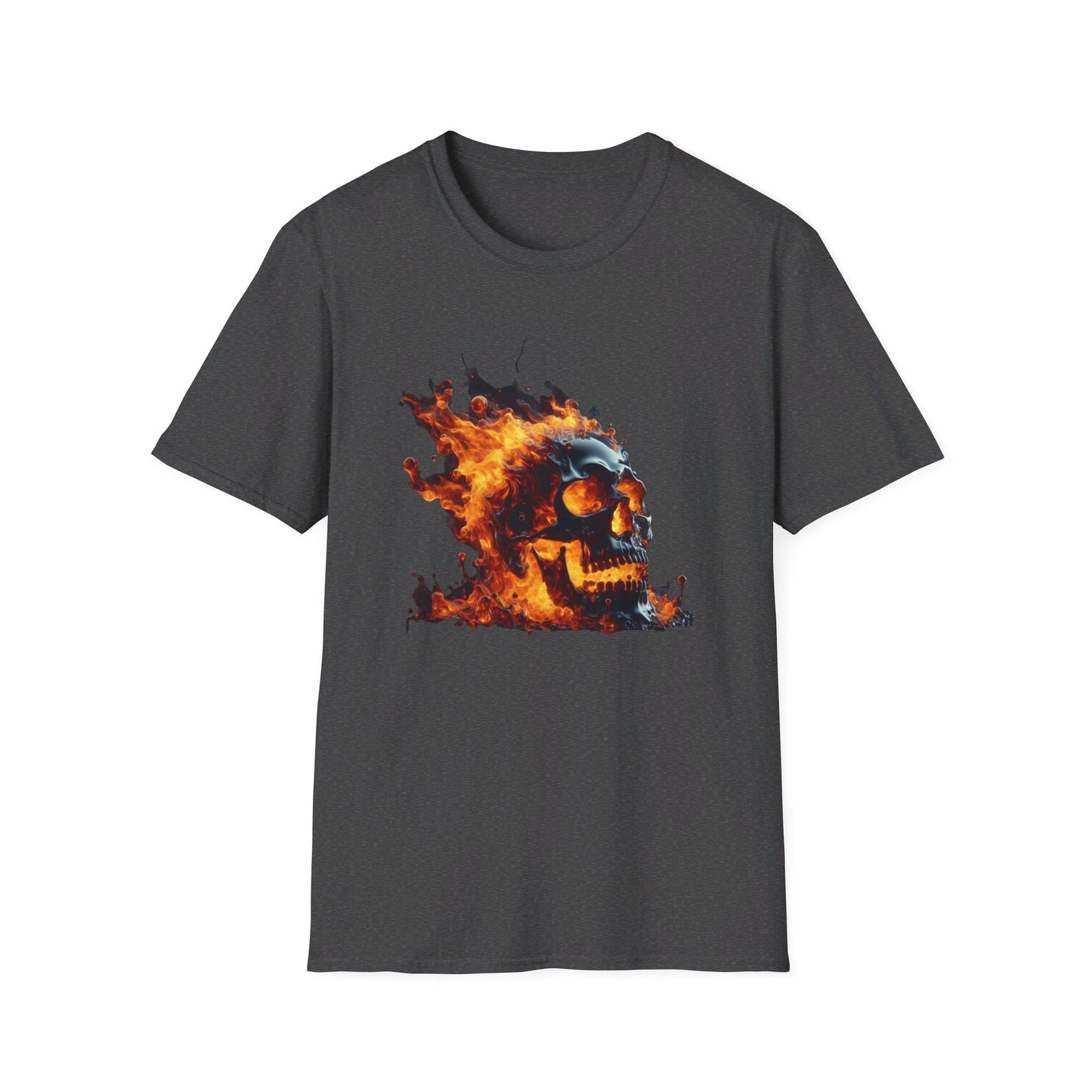 Flaming Skull Apparel Softstyle T-Shirt by Celestial