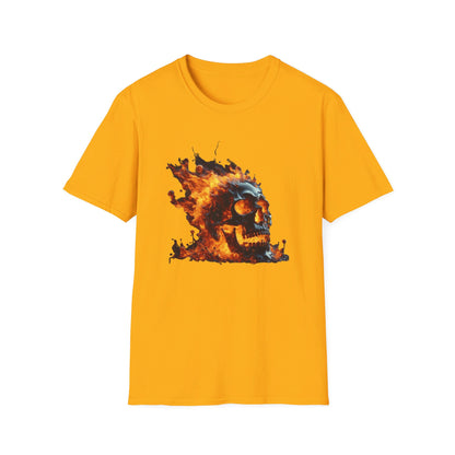 Flaming Skull Apparel Softstyle T-Shirt by Celestial