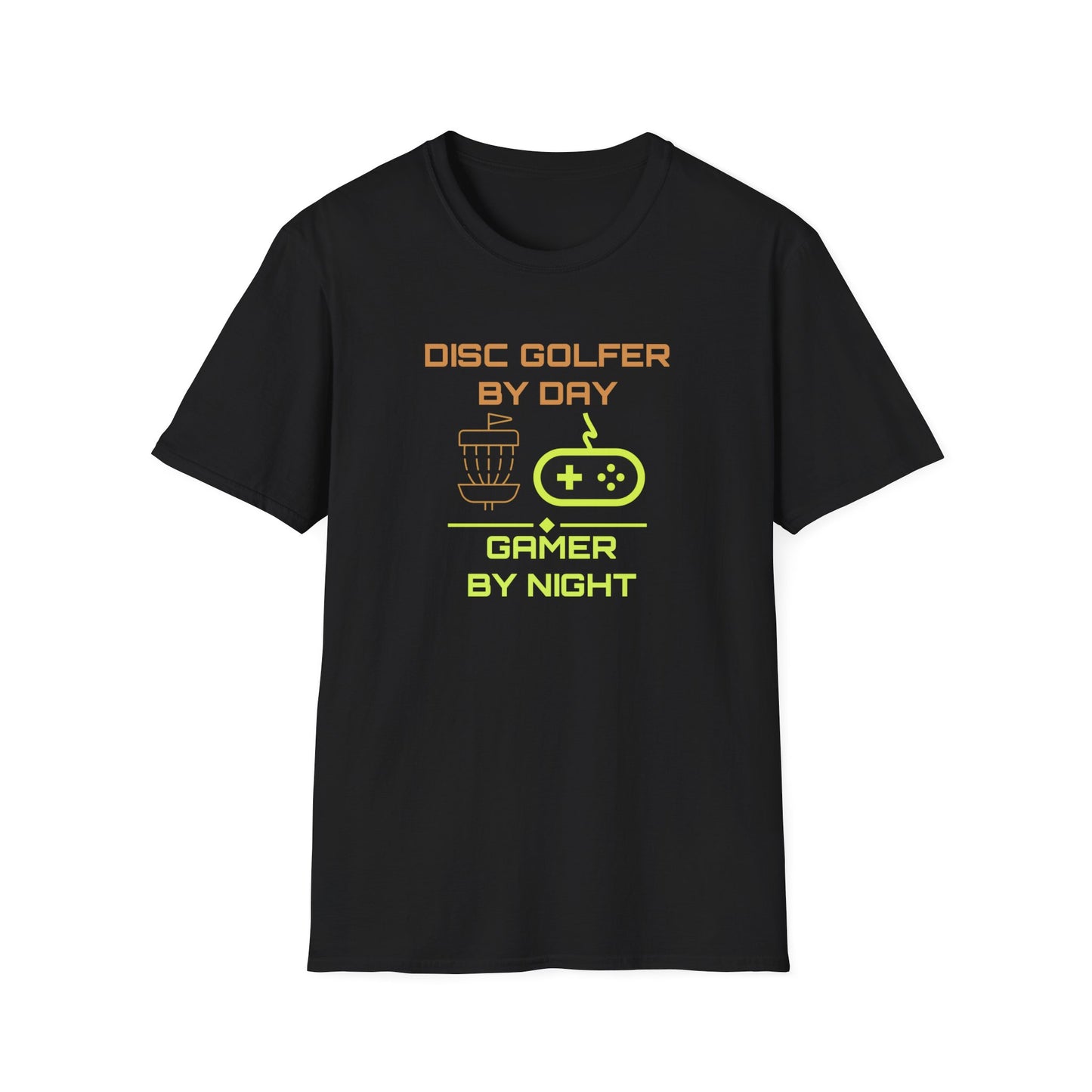 Disc Golfer By Day... Disc Golf Apparel Softstyle T-Shirt by Celestial