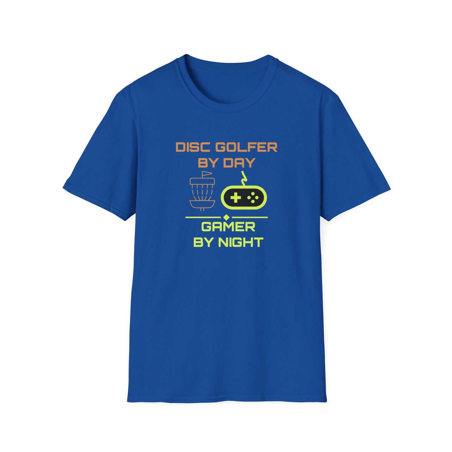 Disc Golfer By Day... Disc Golf Apparel Softstyle T-Shirt by Celestial