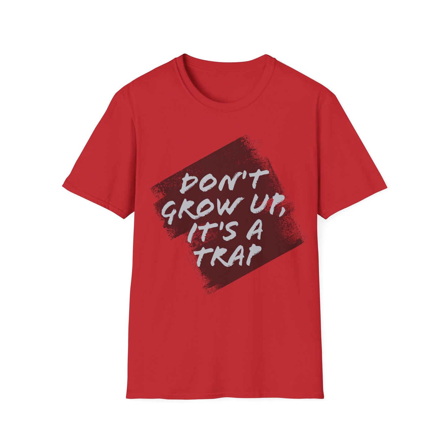 "Don't grow up, it's a trap" Humorous Apparel Softstyle T-Shirt by Celestial