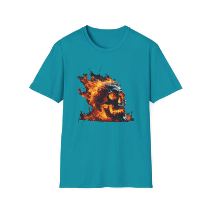 Flaming Skull Apparel Softstyle T-Shirt by Celestial